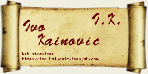 Ivo Kainović vizit kartica